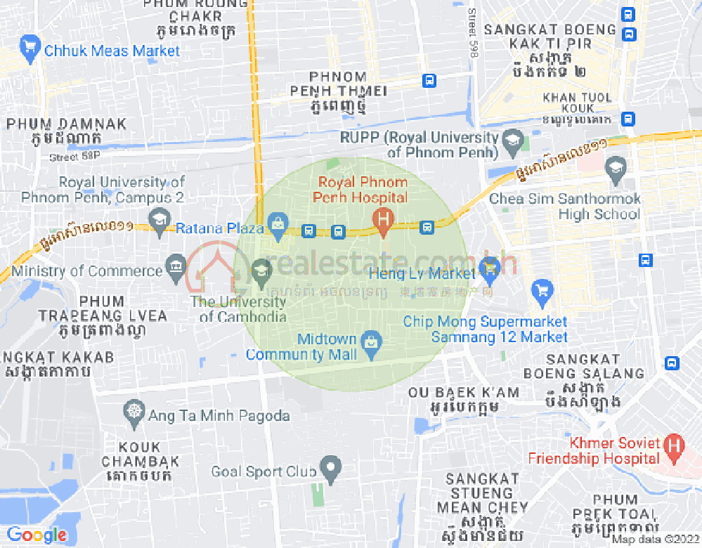 Map of Tuek Thla, Sen Sok, Phnom Penh