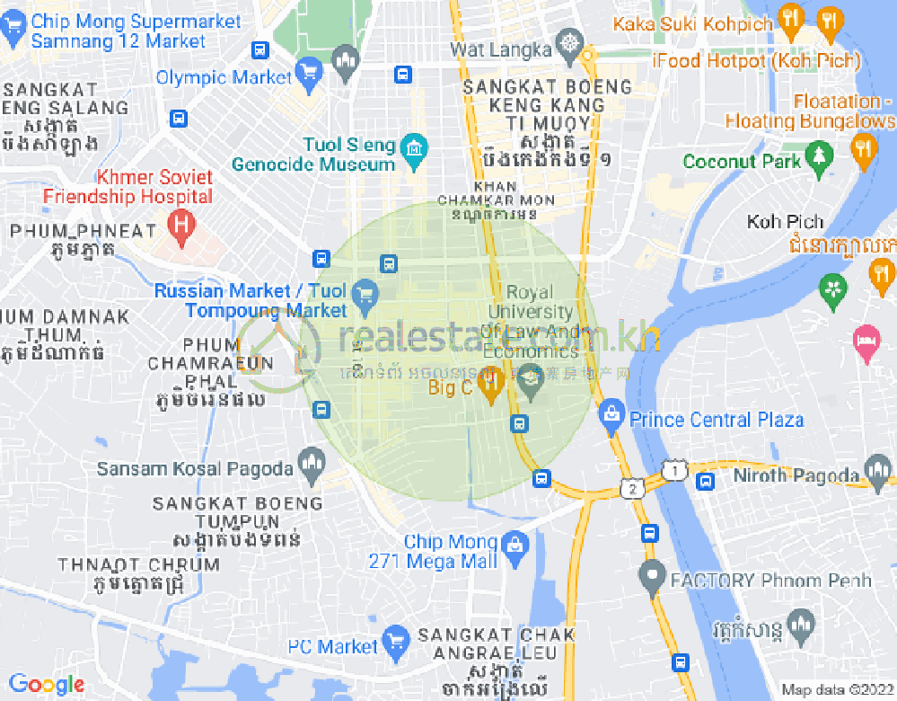 Mapa: Toul Tum Poung 1, Chamkarmon, Phnom Penh