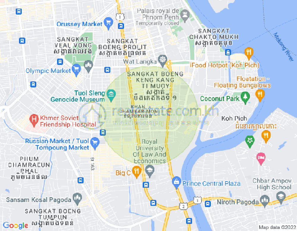 Map of BKK 1, Boeng Keng Kang, Phnom Penh