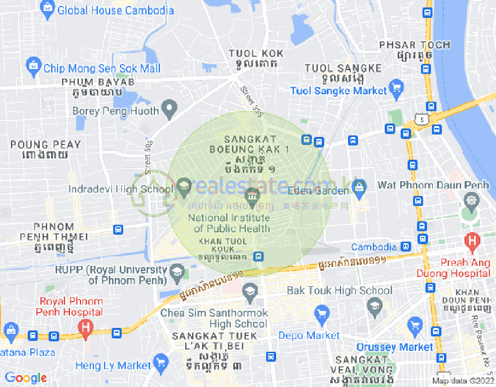 万谷湖1分区, 堆谷区, 金边地图