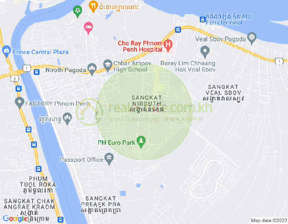 Nirouth分区, 铁桥头区, 金边地图