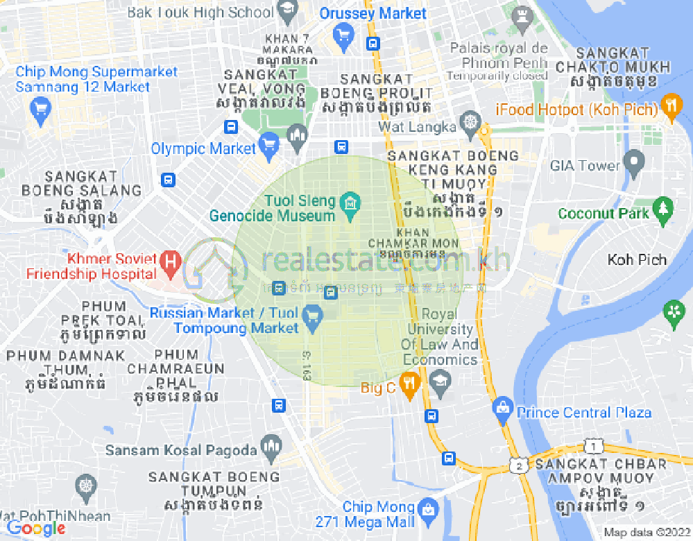 Mapa: BKK 3, Boeng Keng Kang, Phnom Penh