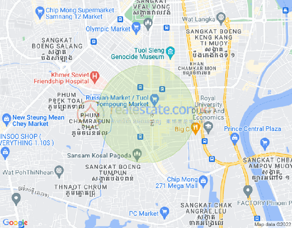 Carte de Toul Tum Poung 1, Chamkarmon, Phnom Penh