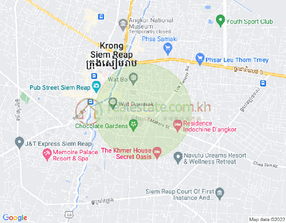 Sala Kamraeuk县, 暹粒地图