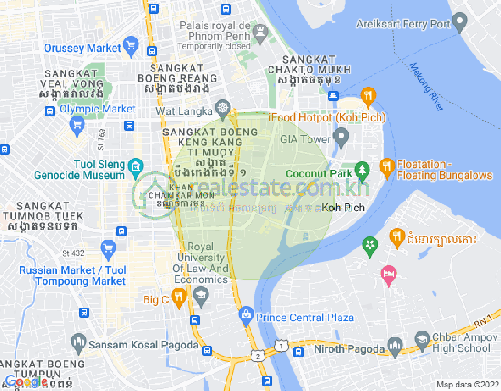 แผนที่ โตนเลบาสัก, จัมการมอน, พนมเปญ