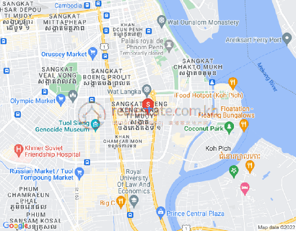 Mapa: BKK 1, Boeng Keng Kang, Phnom Penh