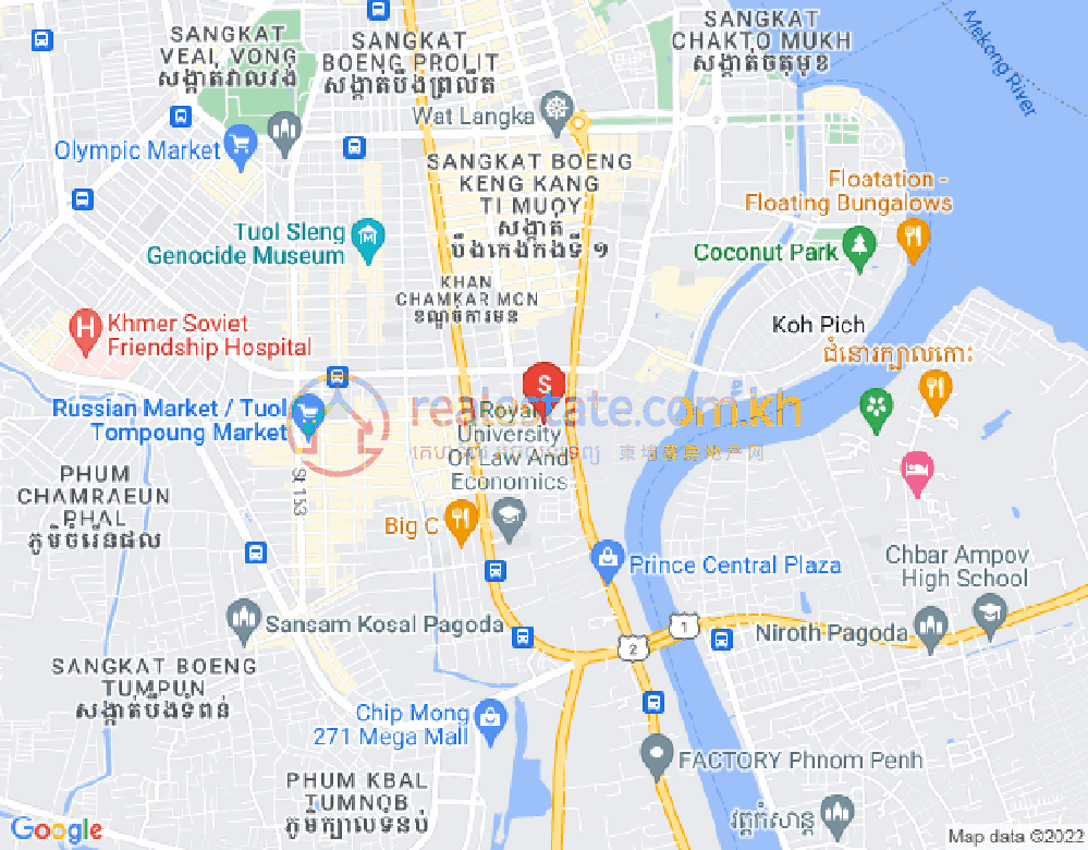 Map of Toul Tum Poung 1, Chamkarmon, Phnom Penh