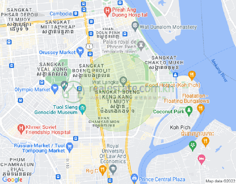 Map of BKK 1, Boeng Keng Kang, Phnom Penh