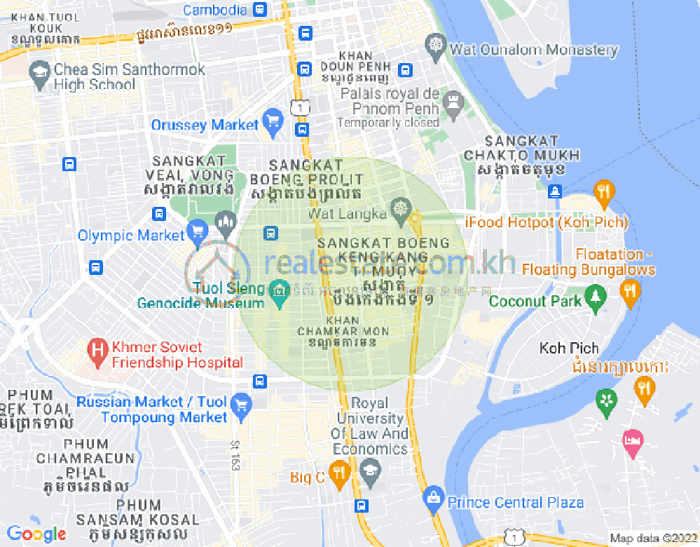 Toul Svay Prey 1镇, 波哥堪, 金边地图