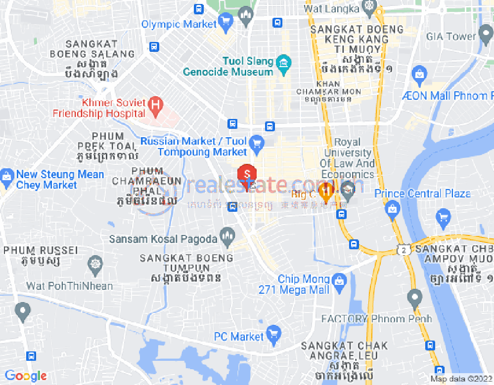 Map of Toul Tum Poung 2, Chamkarmon, Phnom Penh