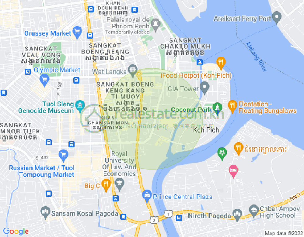 百色河分区, 占卡蒙, 金边地图