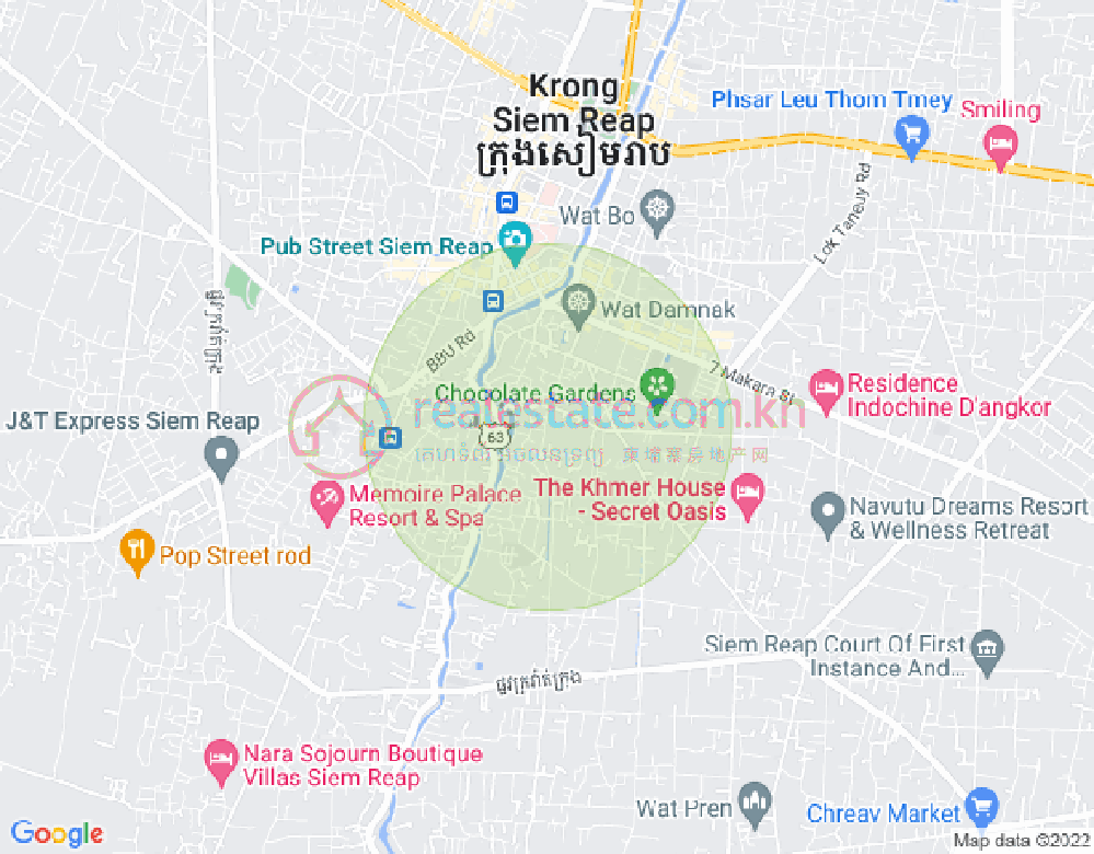Sala Kamraeuk县, 暹粒地图