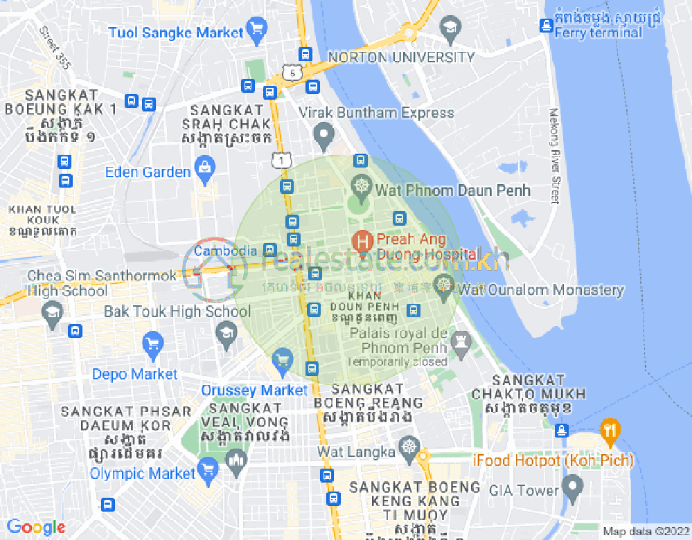 Carte de Phsar Thmei I, Daun Penh, Phnom Penh