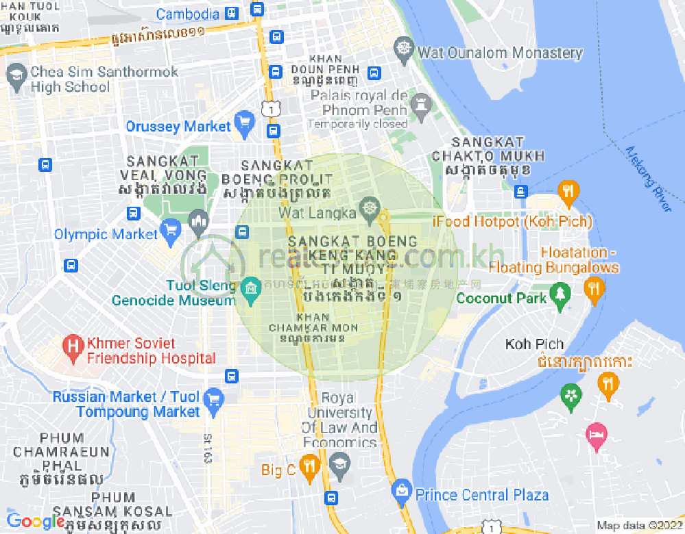 Mapa: BKK 1, Boeng Keng Kang, Phnom Penh