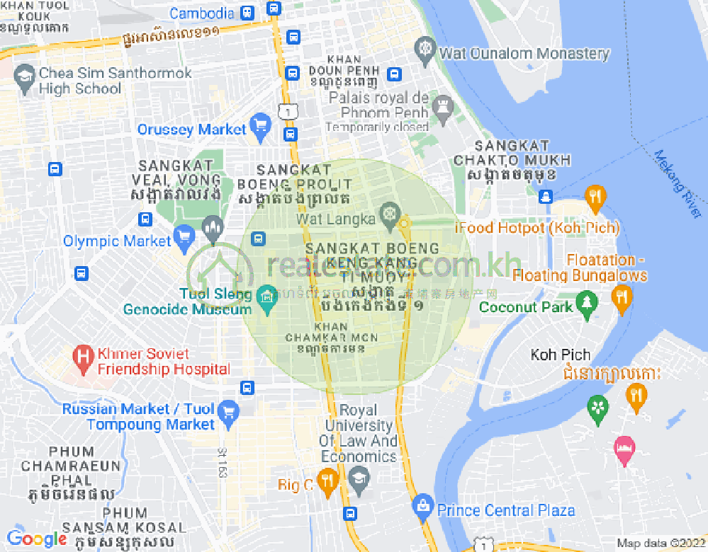 Map of BKK 1, Boeng Keng Kang, Phnom Penh