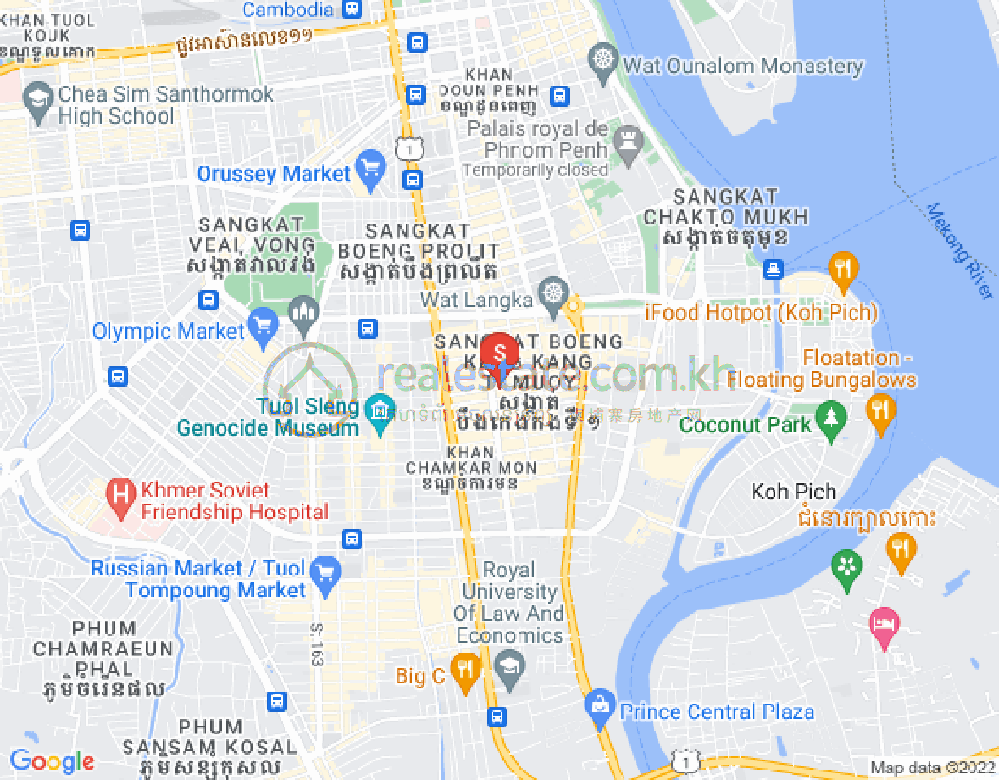 Carte de BKK 1, Boeng Keng Kang, Phnom Penh