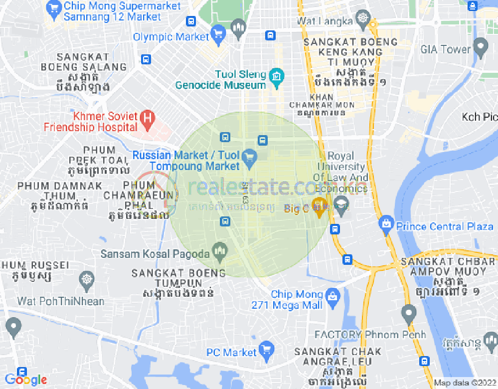 Carte de Toul Tum Poung 1, Chamkarmon, Phnom Penh