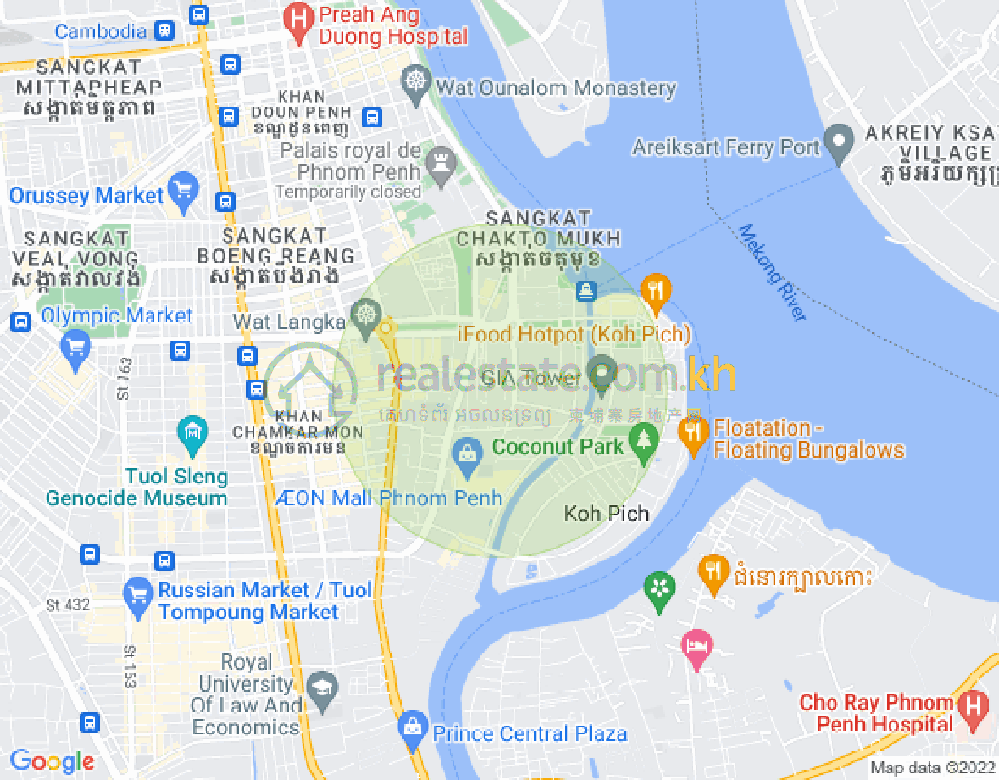 백색하구역, 짬까몬, 프놈펜 지도