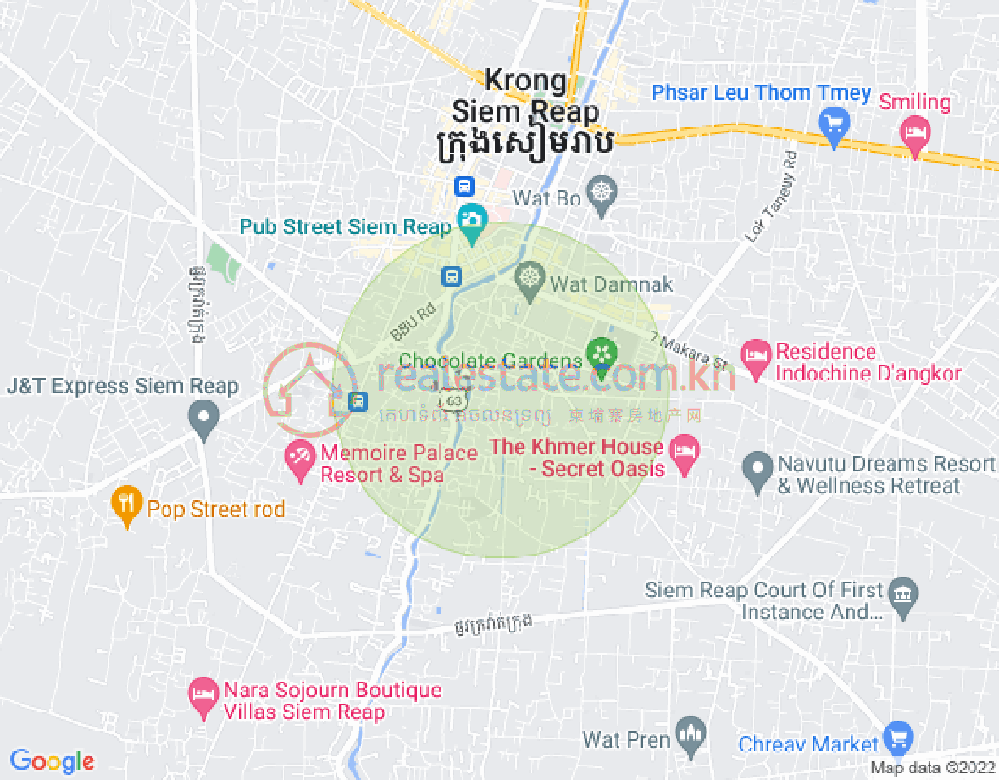 Sala Kamraeuk县, 暹粒地图