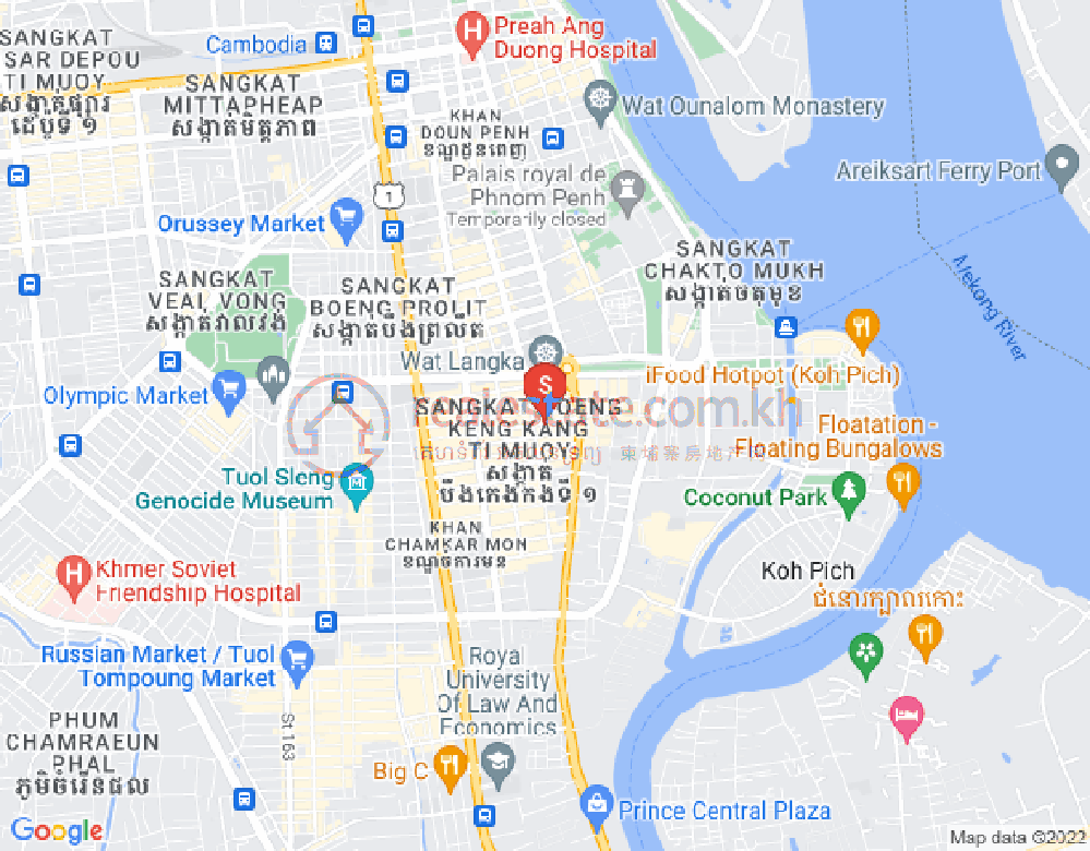 Mapa: BKK 1, Boeng Keng Kang, Phnom Penh