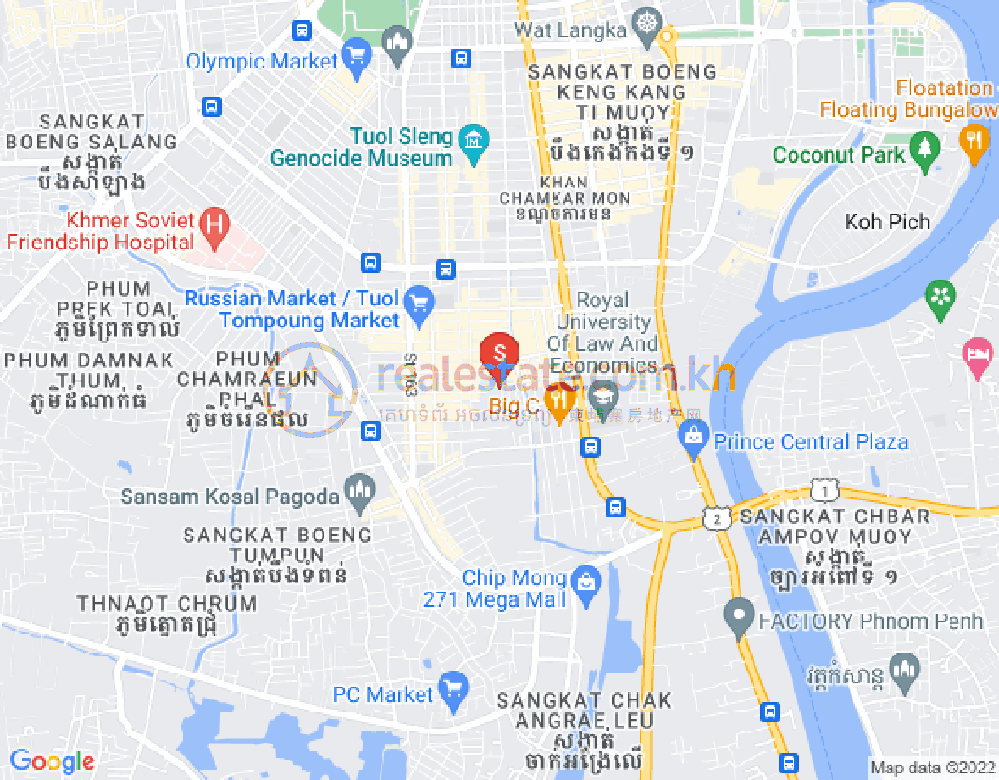 Mapa: BKK 1, Boeng Keng Kang, Phnom Penh