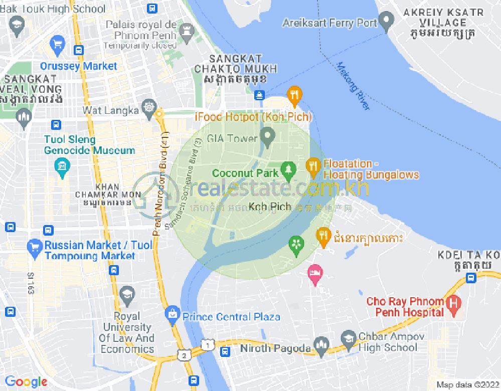แผนที่ โตนเลบาสัก, จัมการมอน, พนมเปญ