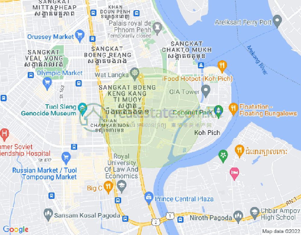 แผนที่ โตนเลบาสัก, จัมการมอน, พนมเปญ