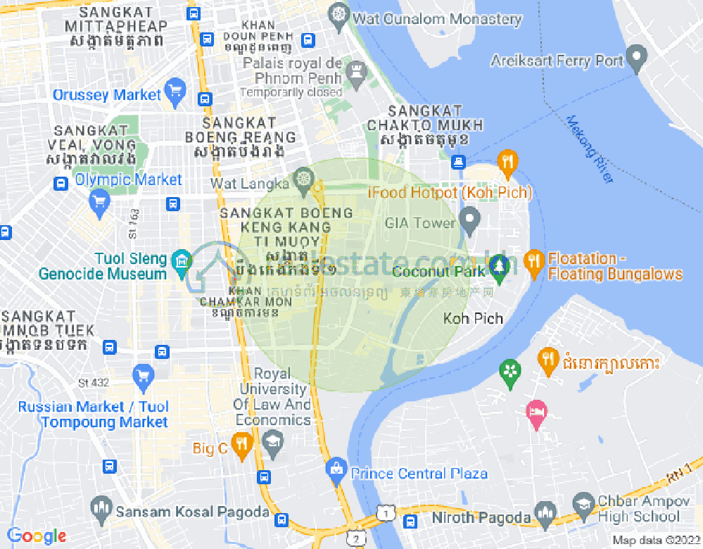 แผนที่ โตนเลบาสัก, จัมการมอน, พนมเปญ