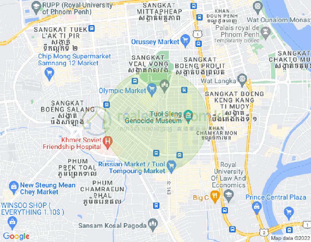万谷湖1分区, 堆谷区, 金边地图