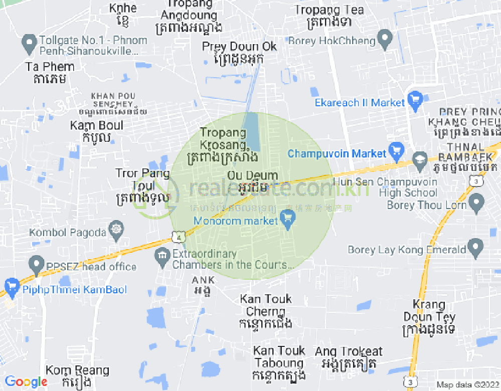 ផែនទី ផ្លូវជាតិលេខ៤ 4, កំបូល, ភ្នំពេញ