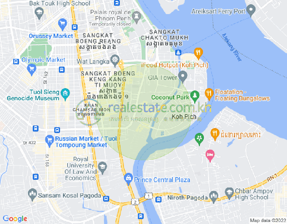 百色河分区, 占卡蒙, 金边地图
