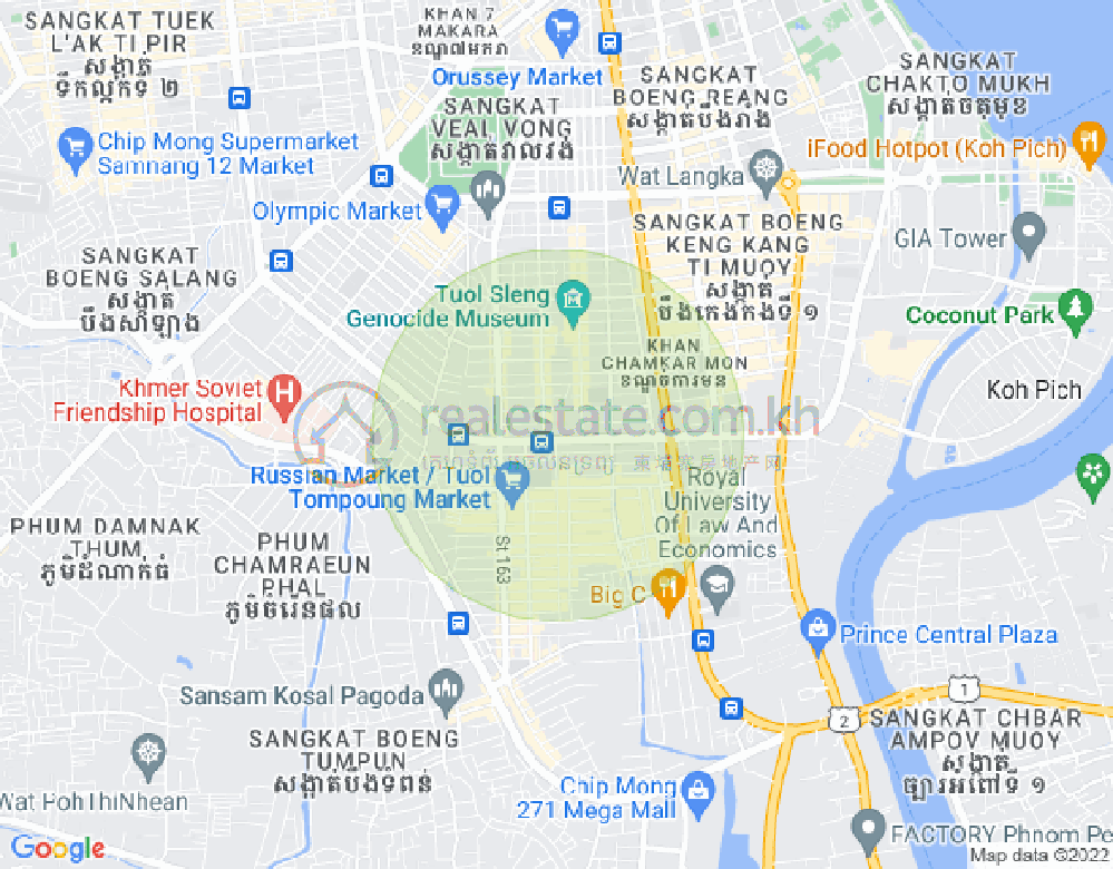 Map of Toul Tum Poung 1, Chamkarmon, Phnom Penh