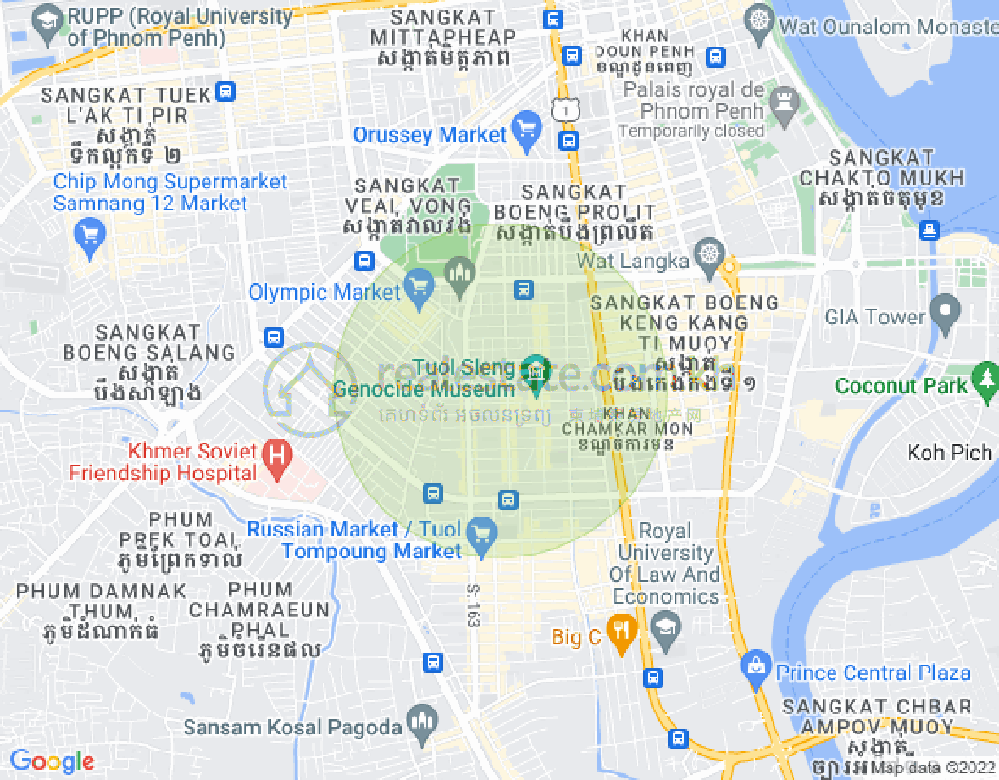 Mapa: BKK 1, Boeng Keng Kang, Phnom Penh
