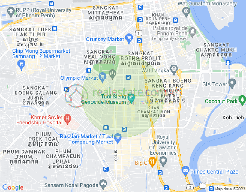 Mapa: BKK 1, Boeng Keng Kang, Phnom Penh