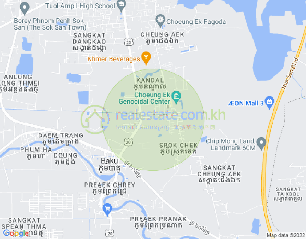Mapa: Prey Sa, Dangkao, Phnom Penh