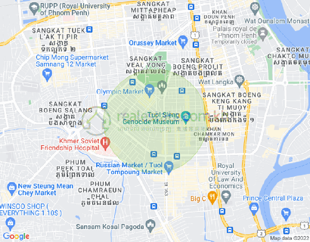 Mapa: BKK 1, Boeng Keng Kang, Phnom Penh