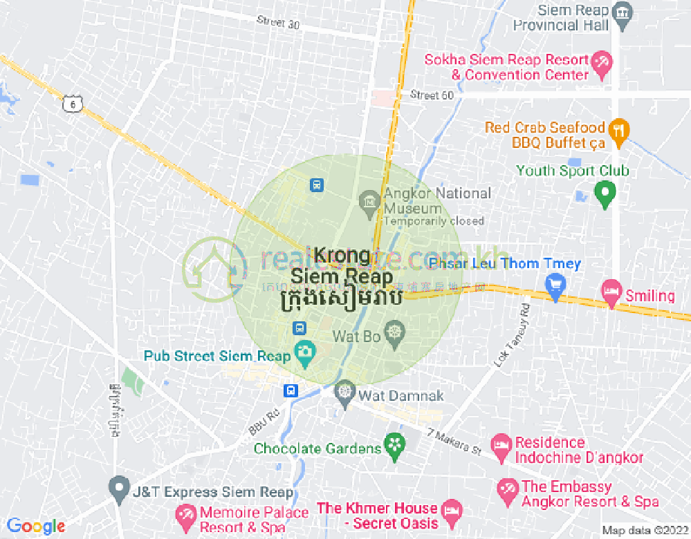 Sala Kamraeuk县, 暹粒地图