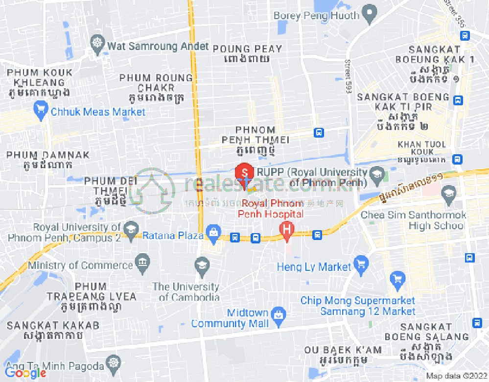 トゥク・トラ, センソック, プノンペンの地図