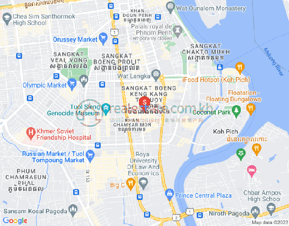 Map of BKK 1, Boeng Keng Kang, Phnom Penh