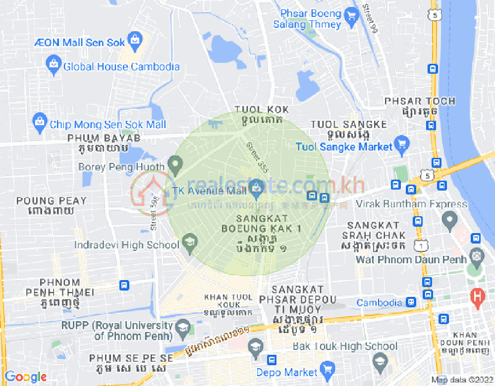 แผนที่ บึงกัก 2, ตวลโคก, พนมเปญ