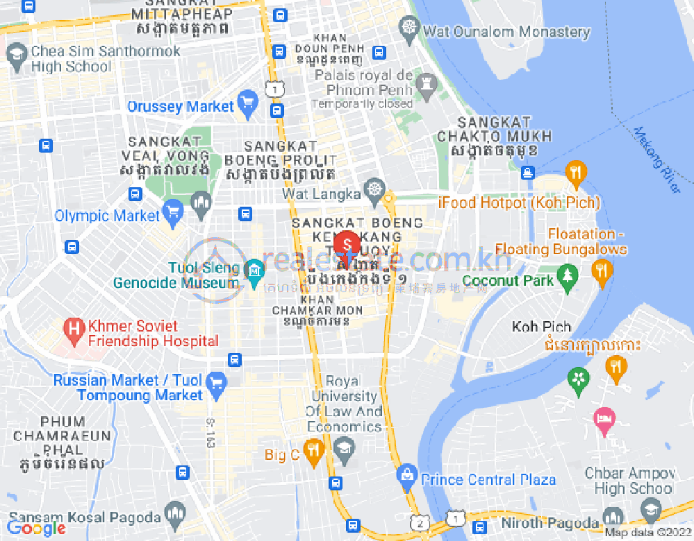 BKK 1, ボンケンコン, プノンペンの地図