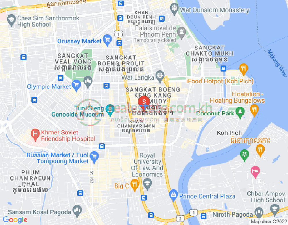 Map of BKK 1, Boeng Keng Kang, Phnom Penh