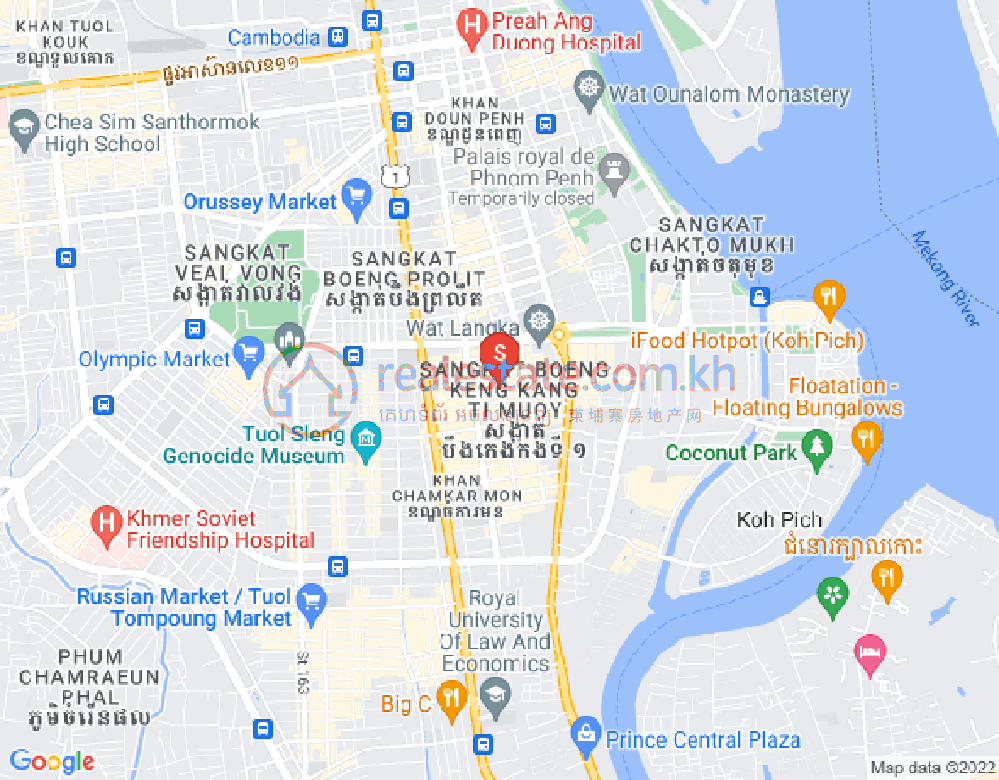 Map of BKK 1, Boeng Keng Kang, Phnom Penh