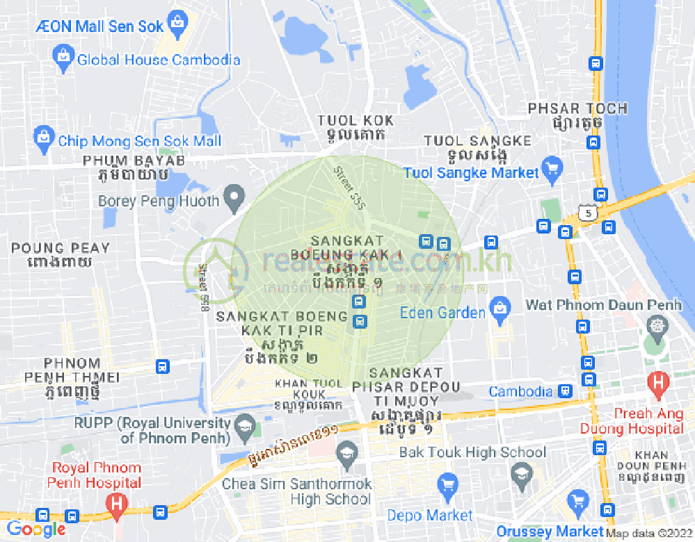 万谷湖1分区, 堆谷区, 金边地图