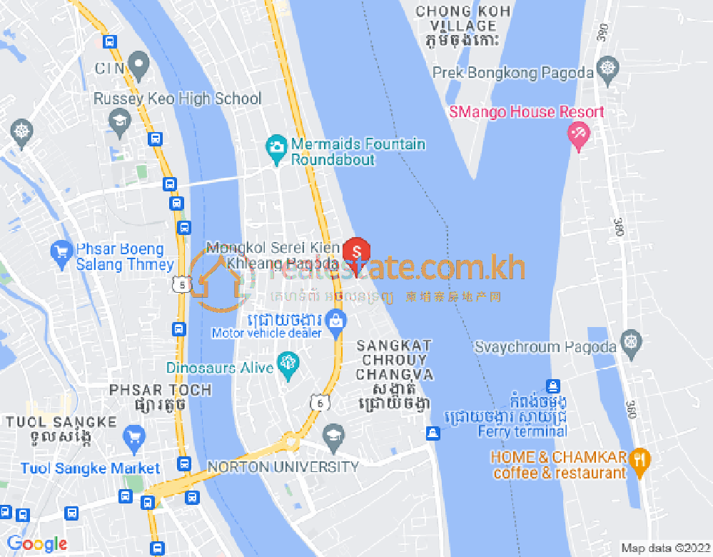 チュロイ・チャンバー, プノンペンの地図