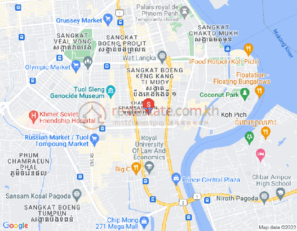 Carte de BKK 1, Boeng Keng Kang, Phnom Penh