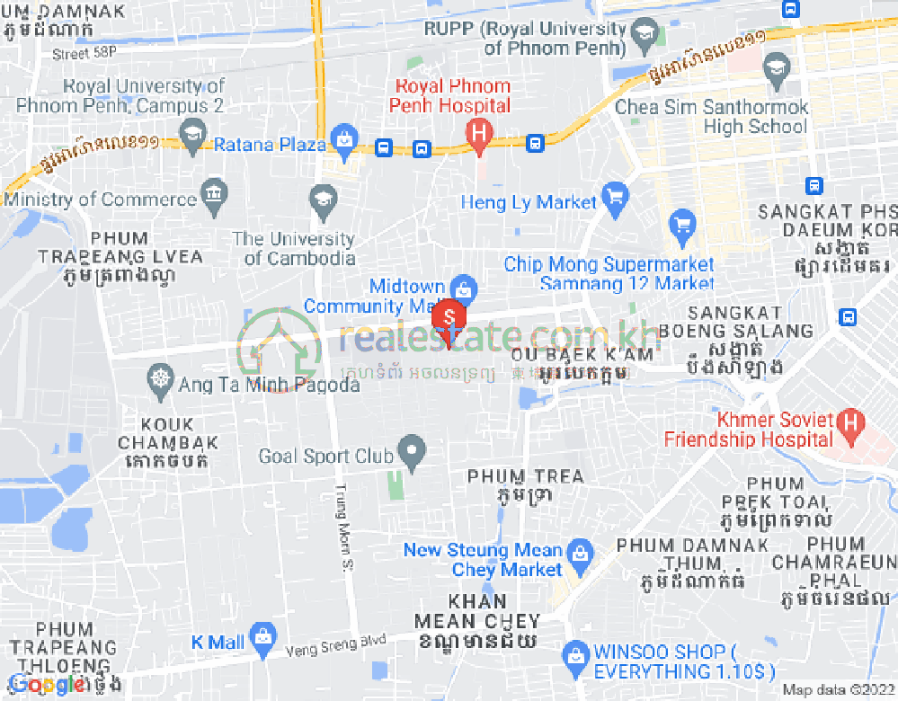 Tuek Thla屯, 森速区, 金边地图