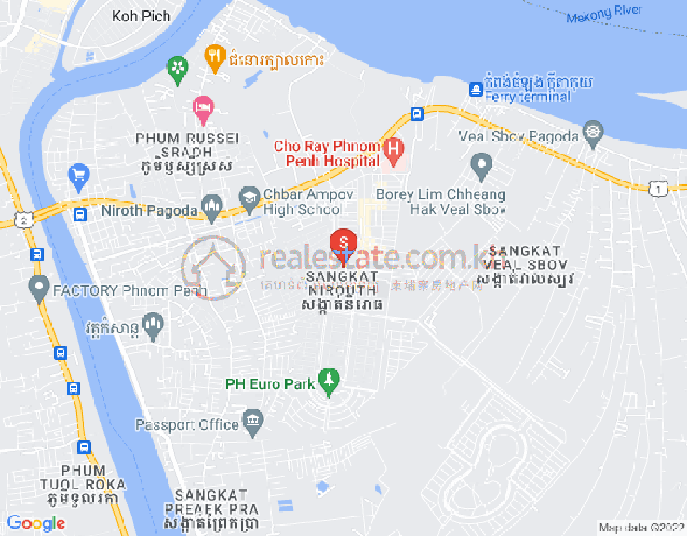 Cheung Aek分区, 丹考, 金边地图