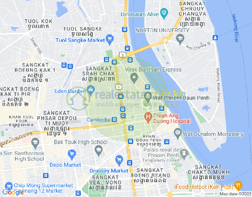 四臂湾分区, 隆边区, 金边地图
