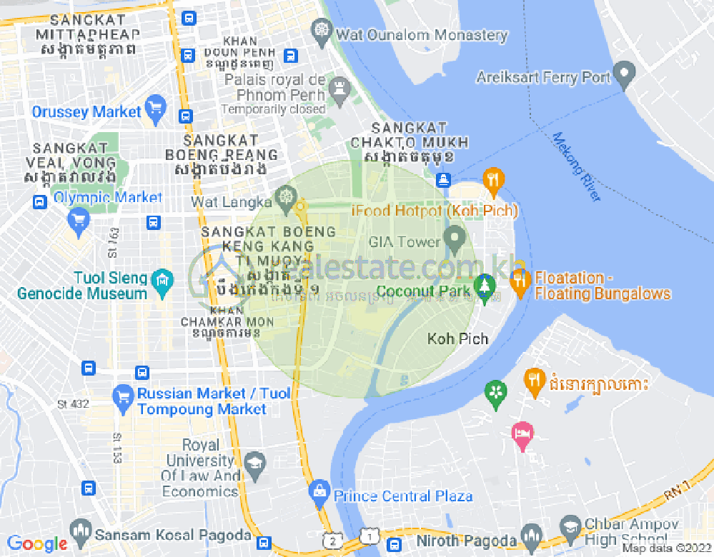แผนที่ โตนเลบาสัก, จัมการมอน, พนมเปญ